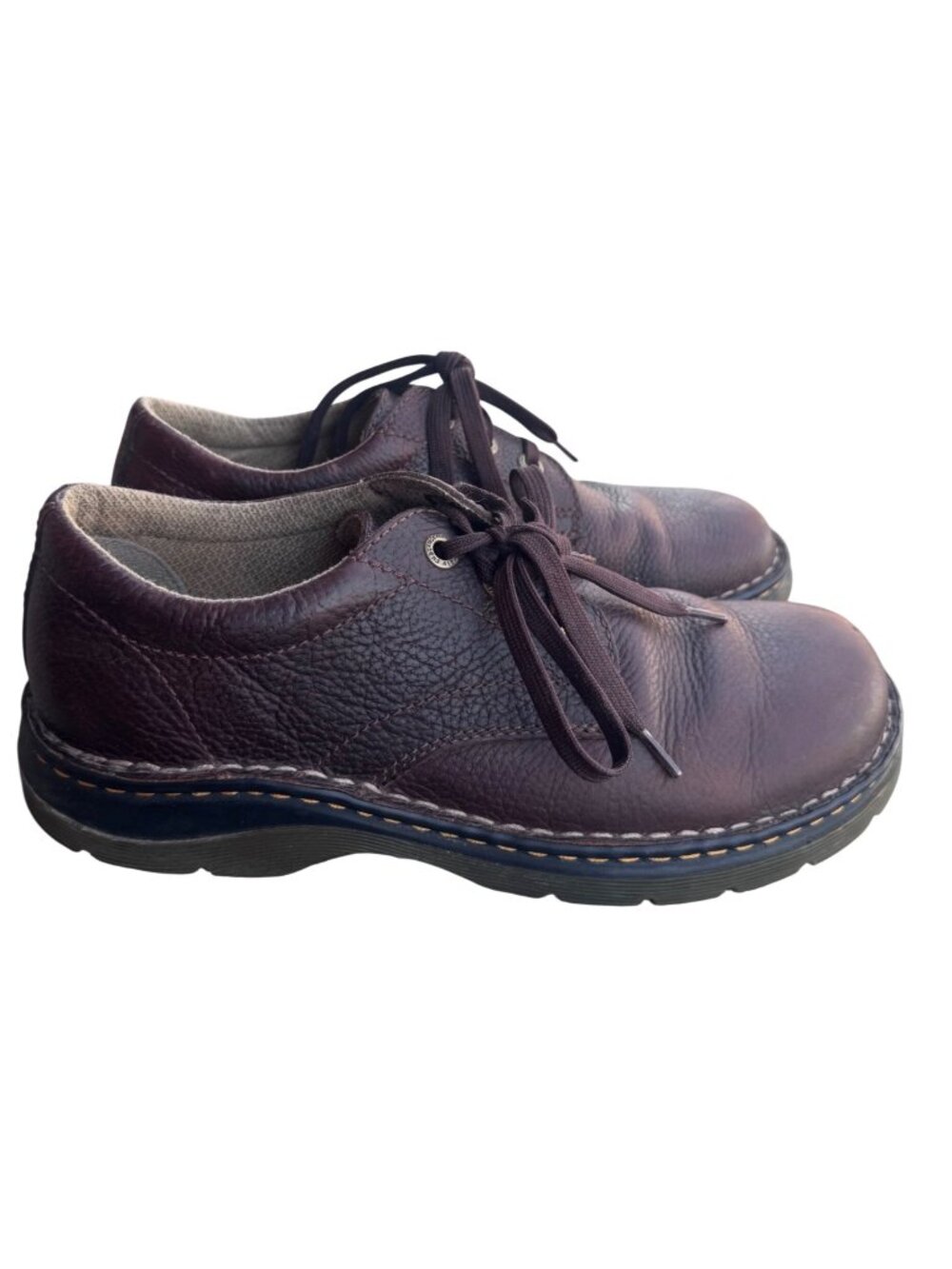 Dr. Martens Ordell Pebbled Unisex M 9/W 10 Brown Leather Oxford Lace Up Shoes